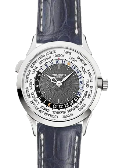 Complications 5230G-001 con Correa de caimán azul mate cosida a mano