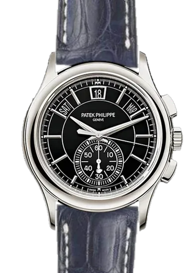 Complications 5905P-010 con Cinturino Caiman Opaco Blu Cucito a Mano
