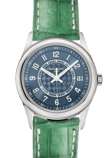 Calatrava 6007A-001 mit Mattes Caiman-Armband Militärgrün — handgenäht