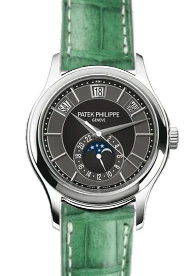 Complications 5205G-010 con Correa de caimán mate verde militar — Cosida a mano