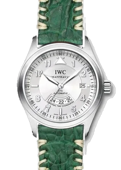 Pilot IW3251-10 con Cinturino Coccodrillo Gommato Verde con Cuciture Tribal Ecru