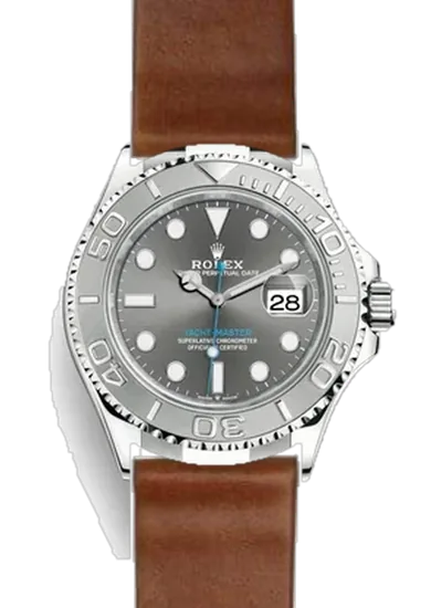 Yacht-Master 126622-0001 con Correa de cordobán marrón sin costuras