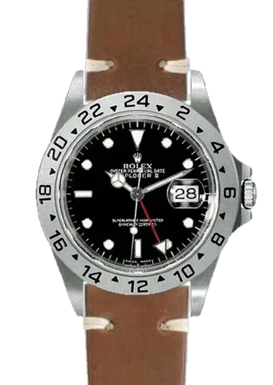 Explorer II 16570-0004 con Correa de cordobán marrón en piel de cordobán