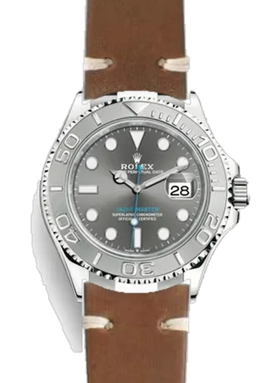Yacht-Master 126622-0001 con Correa de cordobán marrón en piel de cordobán
