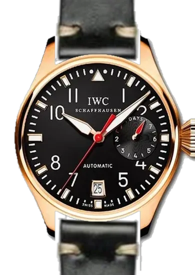 Big Pilot IW5004-09 con Cinturino Cordovan Nero con Cuciture Ecru