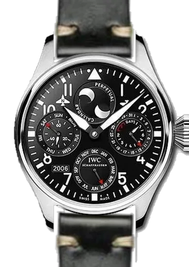Big Pilot IW5026-07 con Cinturino Cordovan Nero con Cuciture Ecru