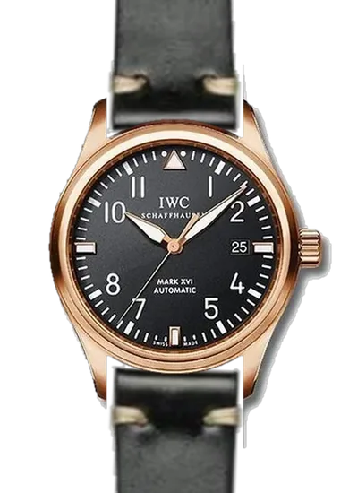 Pilot IW3255-15 con Correa de cordobán negro con costuras en color crudo