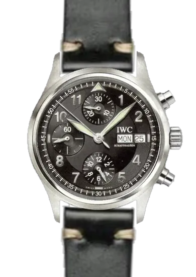 Pilot IW3706-15 con Correa de cordobán negro con costuras en color crudo