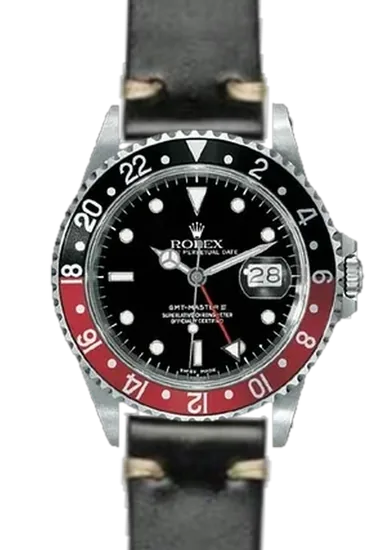 GMT-Master 16710 Coke with Black Cordovan Strap with Ecru Stitching
