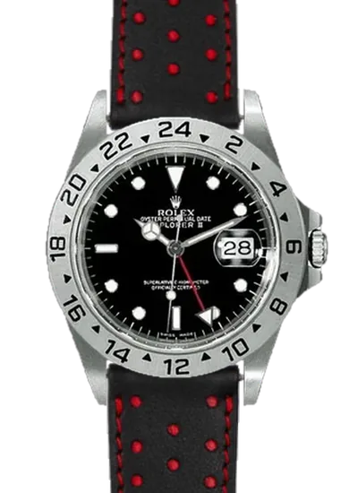 Explorer II 16570-0004 con Correa Driver en negro y rojo