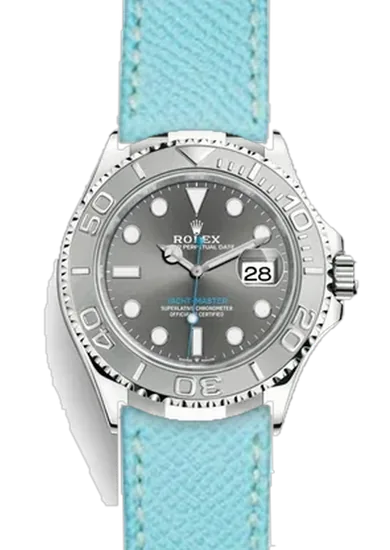 Yacht-Master 126622-0001 con Correa Epsom azul claro con relieve