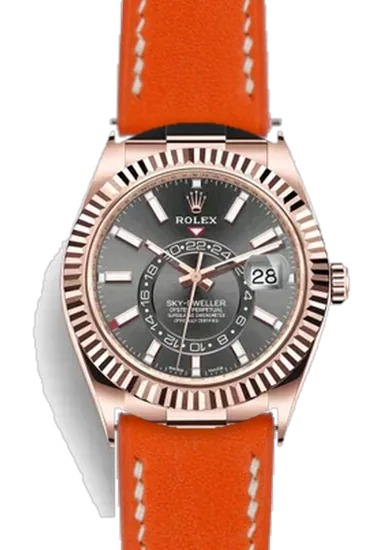 Sky-Dweller 326235-0006 con Cinturino Grand Cavalier Cuir Arancione