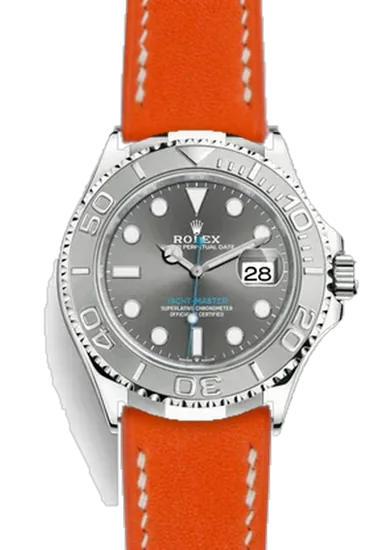 Yacht-Master 126622-0001 con Correa Grand Cavalier de cuero naranja