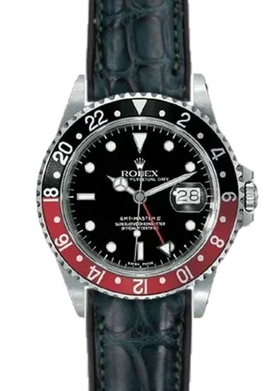 GMT-Master 16710 Coke with Matte Olive Green Alligator and Rubber Hybrid Strap