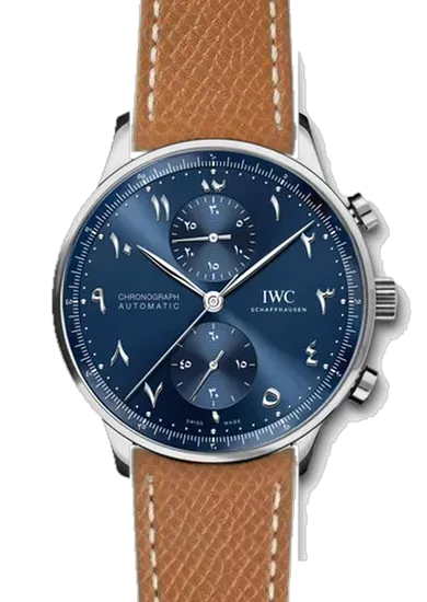 Portugieser IW3714-89 con Cinturino in Vitello Martellato Color Cuoio