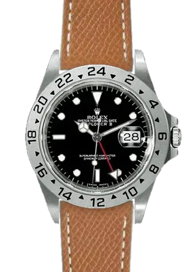 Explorer II 16570-0004 con Correa de becerro martillado color cuero