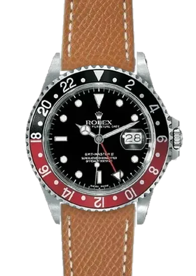 GMT-Master 16710 Coke with Hammered calfskin strap in cuoio