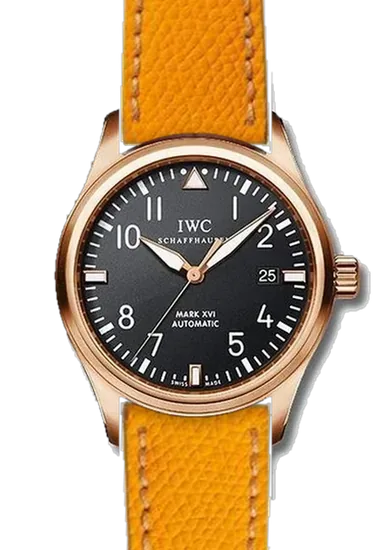 Pilot IW3255-15 con Correa martillada amarilla con costuras de color crudo