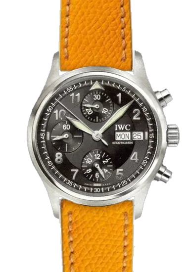 Pilot IW3706-15 con Correa martillada amarilla con costuras de color crudo
