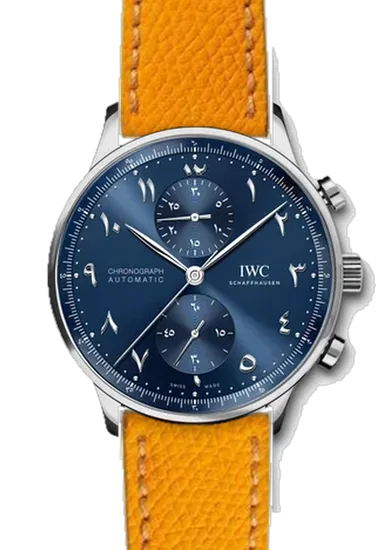 Portugieser IW3714-89 con Cinturino Martellato Giallo con Cuciture Ecru