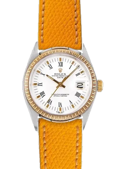 Date 1505 con Cinturino Martellato Giallo con Cuciture Ecru