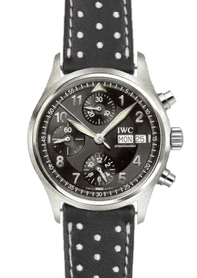 Pilot IW3706-15 con Correa de piel Driver en blanco y negro