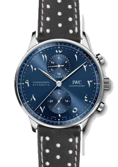 Portugieser IW3714-89 con Cinturino Pelle Driver Bianco e Nero