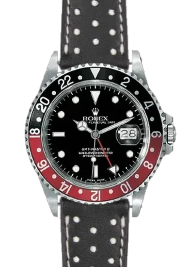 GMT-Master 16710 Coke with Black and White Driver Leather Strap