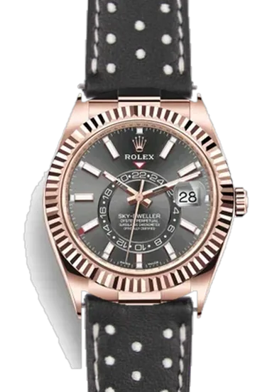 Sky-Dweller 326235-0006 con Cinturino Pelle Driver Bianco e Nero