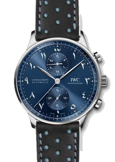 Portugieser IW3714-89 con Cinturino Pelle Driver Nero e Blu