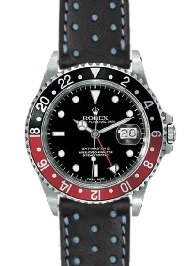 GMT-Master 16710 Coke with Black and Blue Leather Driver Strap