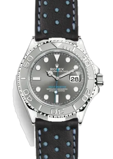 Yacht-Master 126622-0001 con Correa de piel Driver en negro y azul
