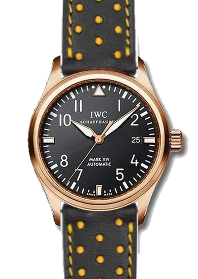Pilot IW3255-15 con Correa de piel Driver en negro y amarillo