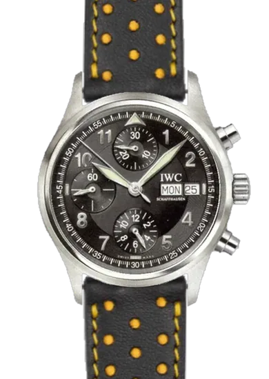 Pilot IW3706-15 con Correa de piel Driver en negro y amarillo
