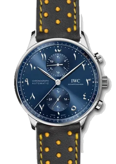 Portugieser IW3714-89 con Cinturino Pelle Driver Nero e Giallo