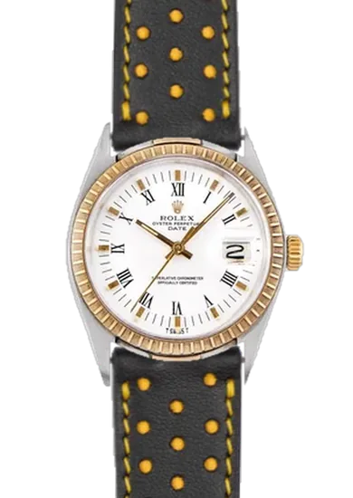 Date 1505 con Cinturino Pelle Driver Nero e Giallo