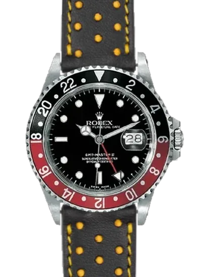 GMT-Master 16710 Coke with Black and Yellow Driver Leather Strap
