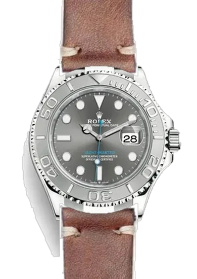 Yacht-Master 126622-0001 con Correa de piel italiana marrón