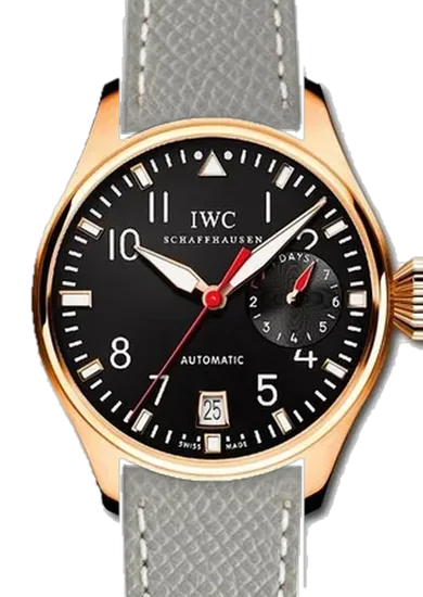 Big Pilot IW5004-09 con Cinturino Pelle Martellato Grigia con Cuciture Ecru