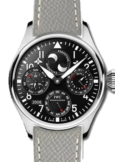 Big Pilot IW5026-07 con Cinturino Pelle Martellato Grigia con Cuciture Ecru