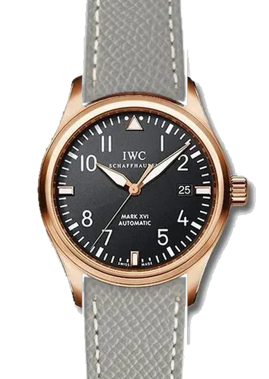 Pilot IW3255-15 con Correa de piel martillada gris con costuras de color crudo