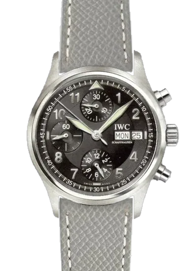 Pilot IW3706-15 con Correa de piel martillada gris con costuras de color crudo