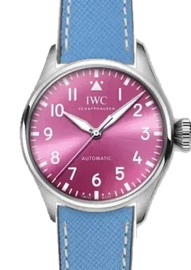 Big Pilot IW3293-05 avec Bracelet Cuir Saffiano Bleu Ciel Coutures Écru