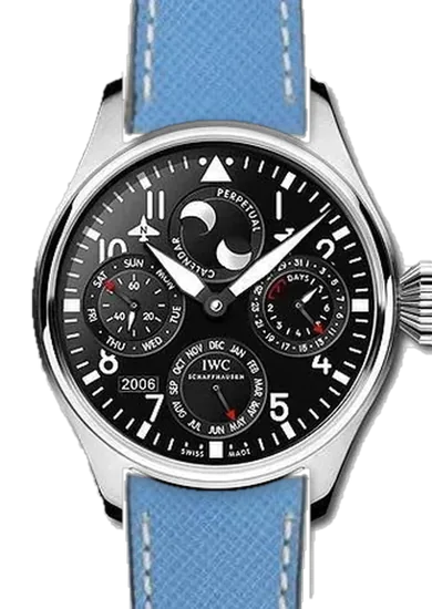 Big Pilot IW5026-07 con Cinturino Pelle Saffiano Azzurro Cuciture Ecru