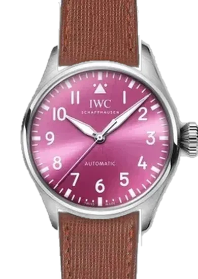 Big Pilot IW3293-05 avec Bracelet en cuir Saffiano marron — Surpiqûres ton sur ton