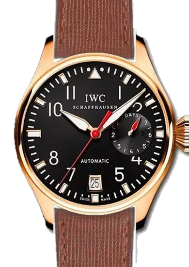 Big Pilot IW5004-09 con Cinturino Pelle Saffiano Marrone — Cuciture Tono su Tono