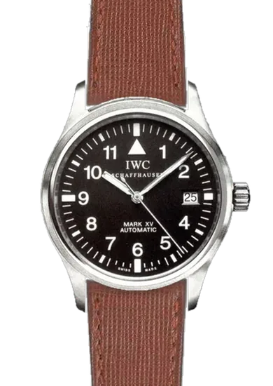 Pilot IW3253-07 with Saffiano Leather Strap Brown — Tone-on-Tone Stitching