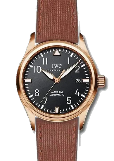 Pilot IW3255-15 con Correa de piel Saffiano marrón — Costuras a tono