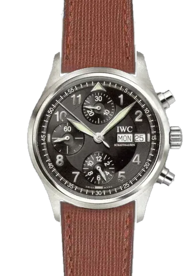 Pilot IW3706-15 con Correa de piel Saffiano marrón — Costuras a tono