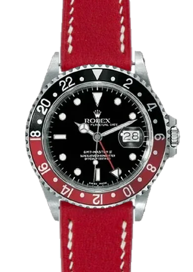 GMT-Master 16710 Coke with Swift Red Leather Strap